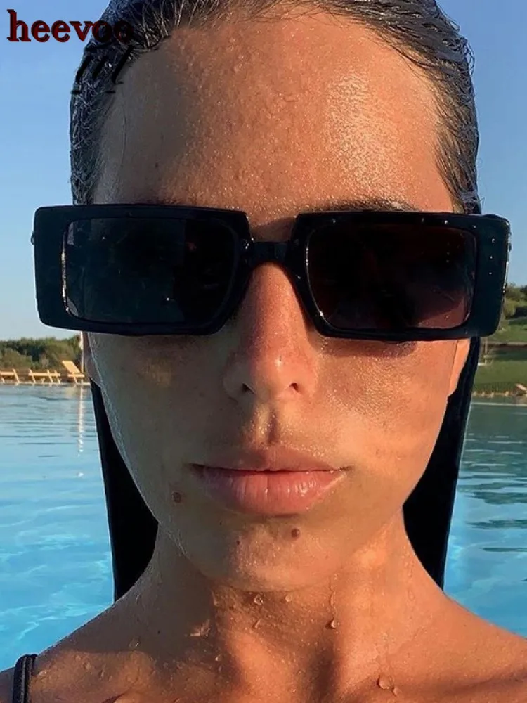 

2022 Retro Small Rectangle Sunglasses Women Ins Popular Fashion Candy Color Eyewear Men Narrow Square Sun Glasses Shades UV400
