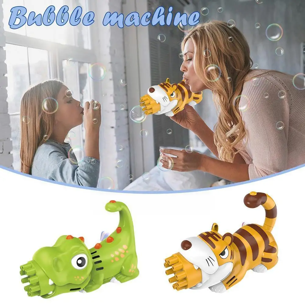 

Electric Tiger Dinosaur Bubble Machine Automatic Blower Soap Water Bubbles Maker Gun For Children Beach Toys With Bubble Wa V6a6