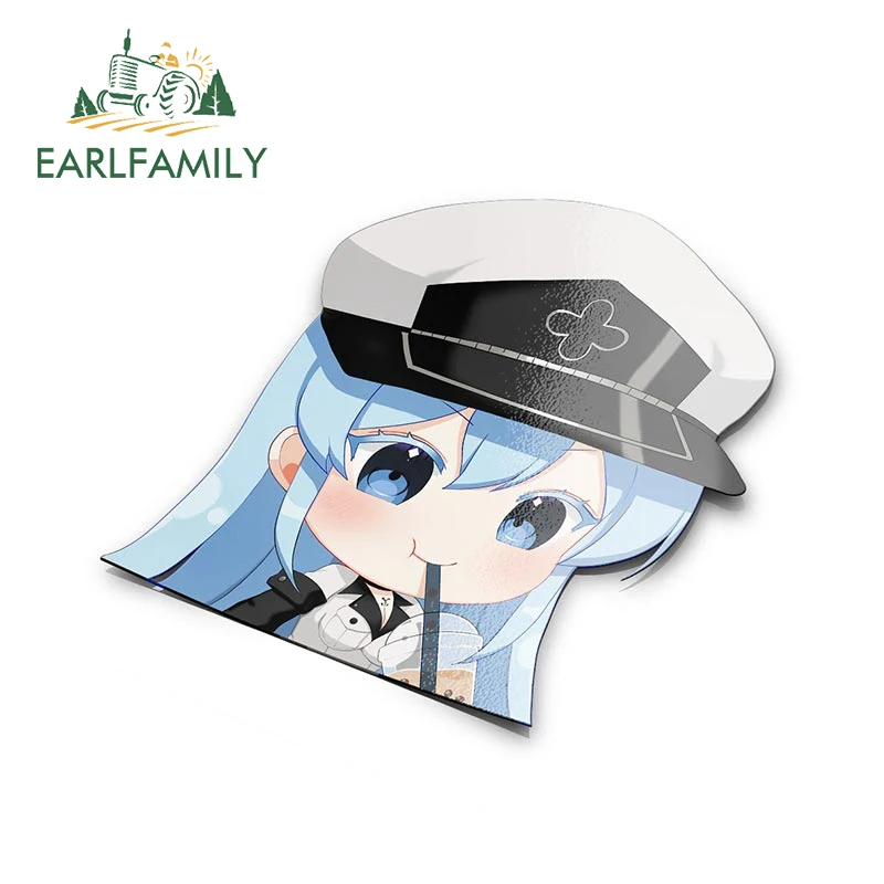 

EARLFAMILY 13 см x 10,6 см для Esdeath Boba, автомобильные наклейки, водонепроницаемость, искусственное лобовое стекло, автомобильные товары