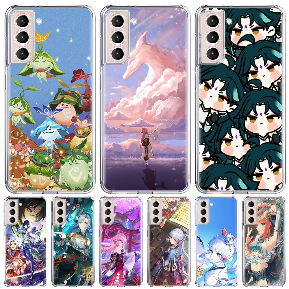

Genshin Impact Case for Samsung Galaxy S22 Ultra S21 S20 FE Cases S10 5G S9 S8 Plus S10e S7 Edge Clear Soft Cell Phone Cover