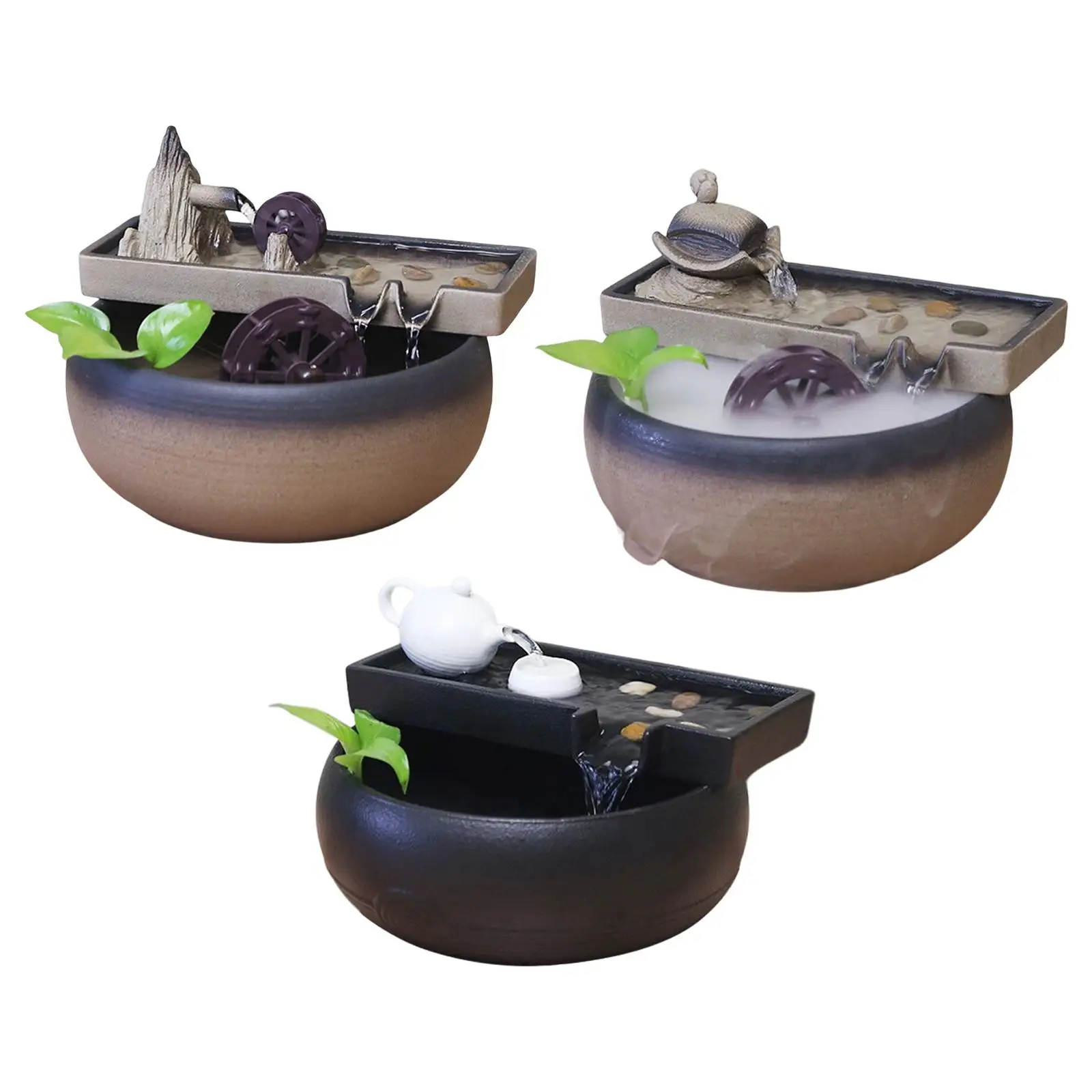 

Fountain Waterfall Meditation Fish Tank Decoration Desktop for Sculpture