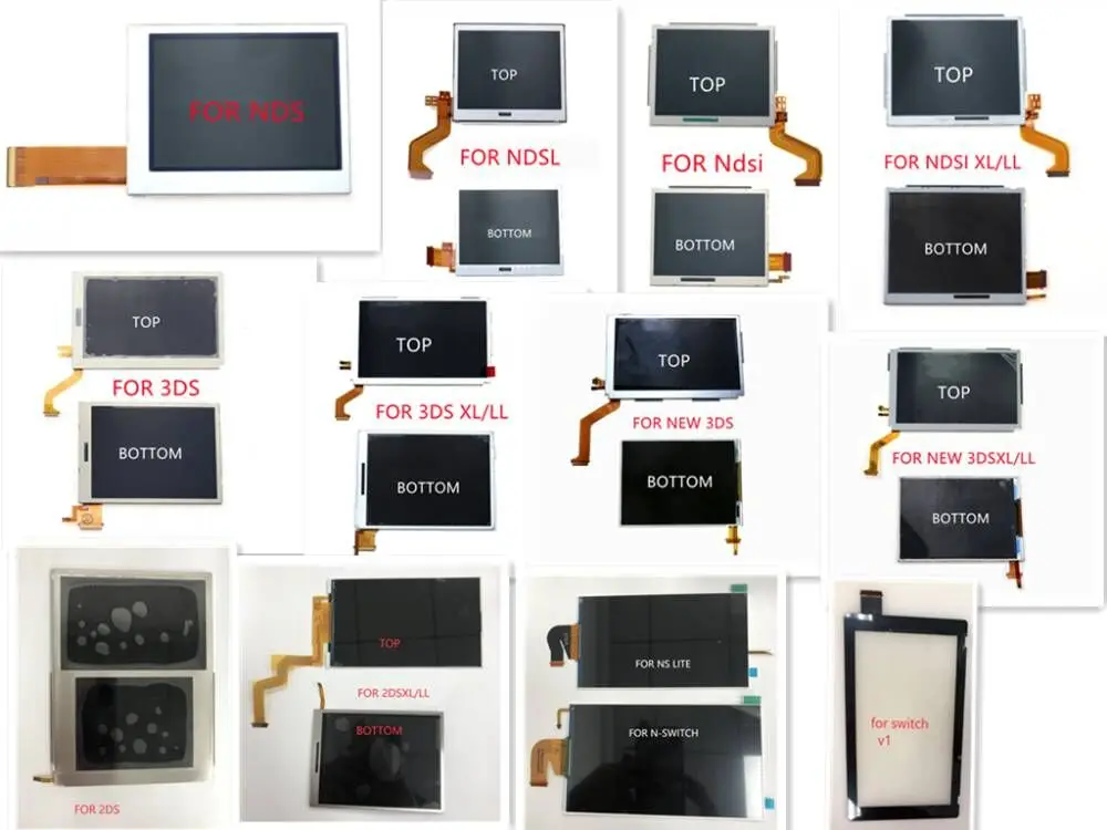 Верхний или нижний Нижний ЖК-дисплей для Nintendo DS Lite NDSL ndsi 3DS New XL LL 2DS switch
