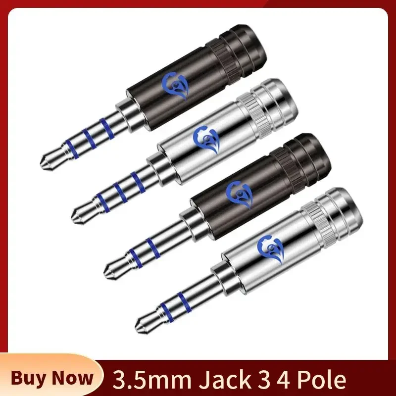 Штепсельная Вилка 3 5 мм разъем 1/8 для колонок Терминал 4 полюса родиевое покрытие