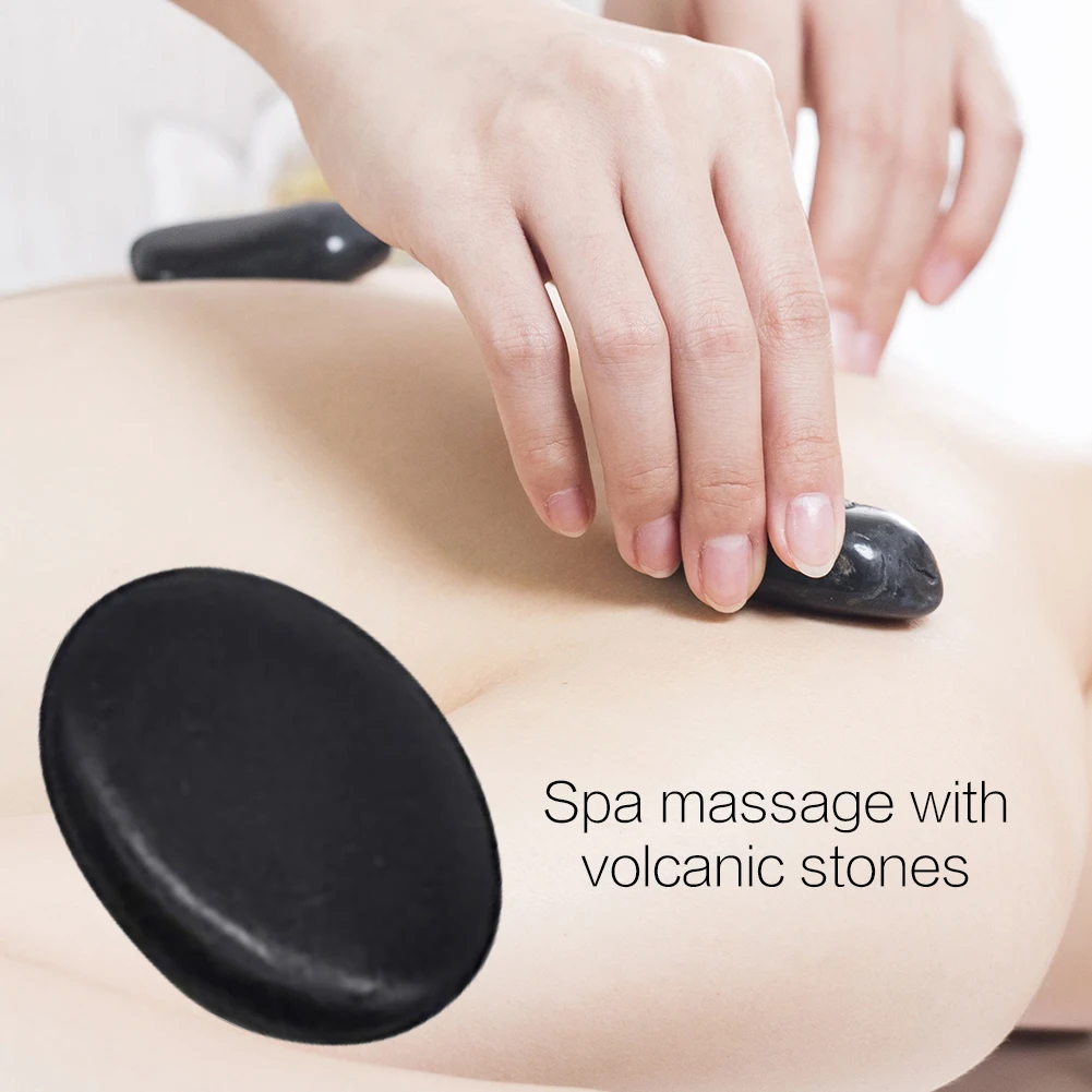 

1/4/8/16pcs Natural Face Massage Stone Lava Basalt Hot Stone for Spa Massage Therapy Body Facial Massage Therapy Stone