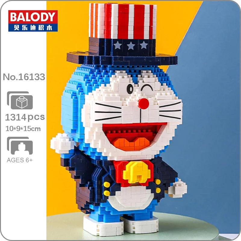 

Balody 16133 аниме Дораэмон, США, кот, робот, волшебник, животное, кукла, сделай сам, искусственные кирпичи, игрушка для строительства, без коробки