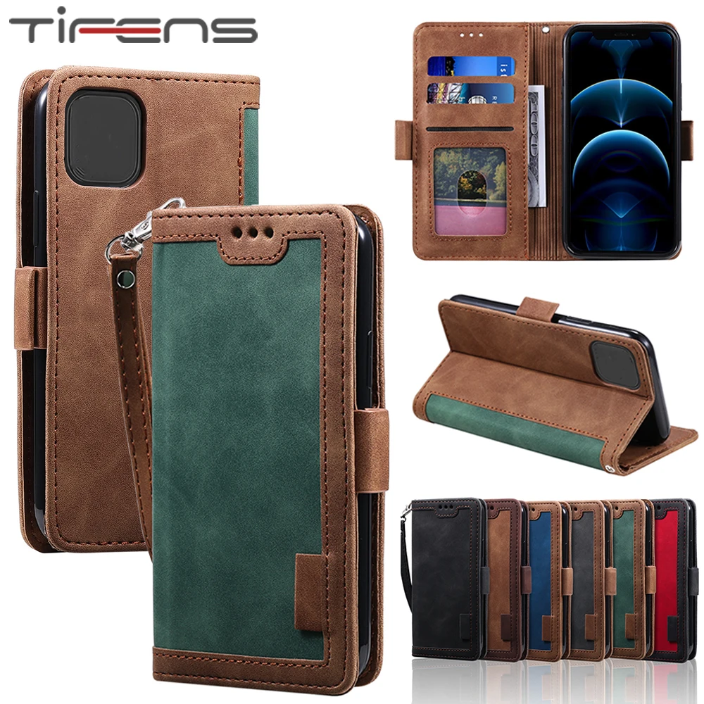 

Leather Phone Bag Case For iPhone 13 12 Mini 11 Pro XR X XS Max 8 7 6 6s Plus SE 2020 Flip Wallet Card Slot Business Cover Coque