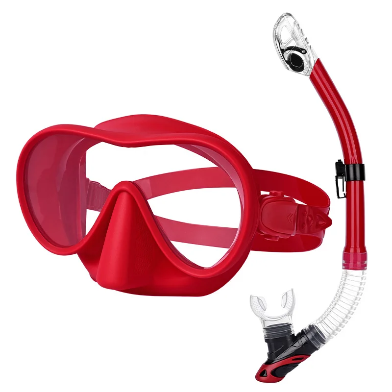 

New Snorkeling Suit Diving Supplies Mirror Breathing underwater Tube Liquid Silicone Frame Free easy breath Snorkel Equipment