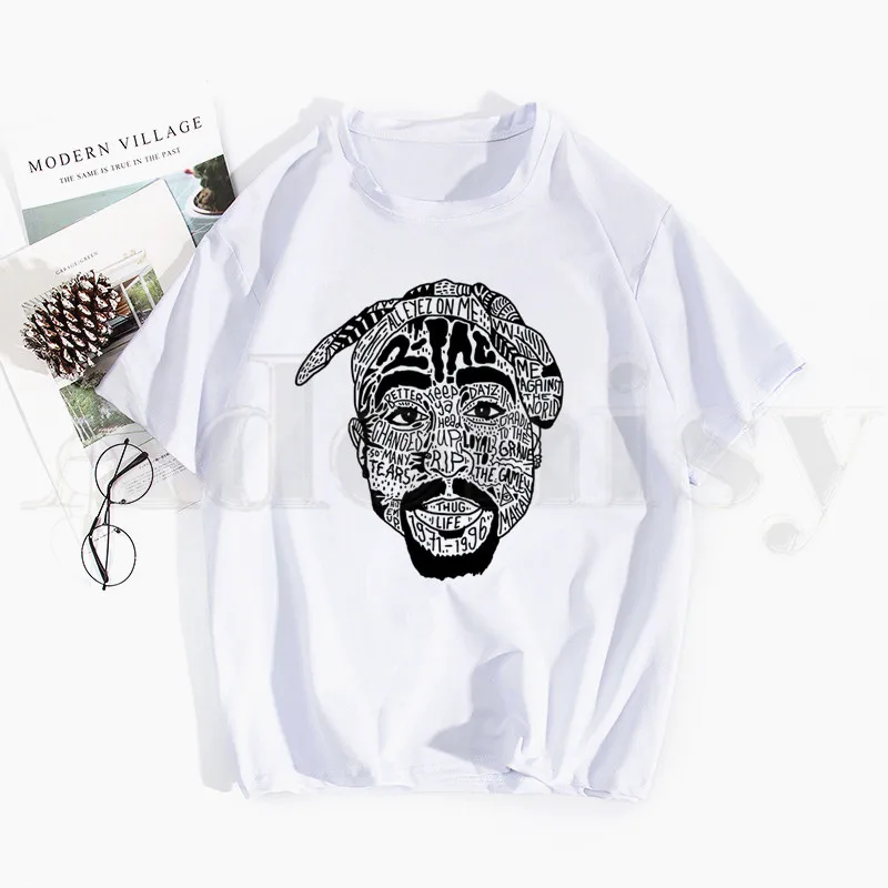 

2Pac Tupac Amaru Shakur Makaveli Rapper Swag Women T-shirt Graphic Printed Female T Shirt Casual Harajuku Short Sleeves Tshirts