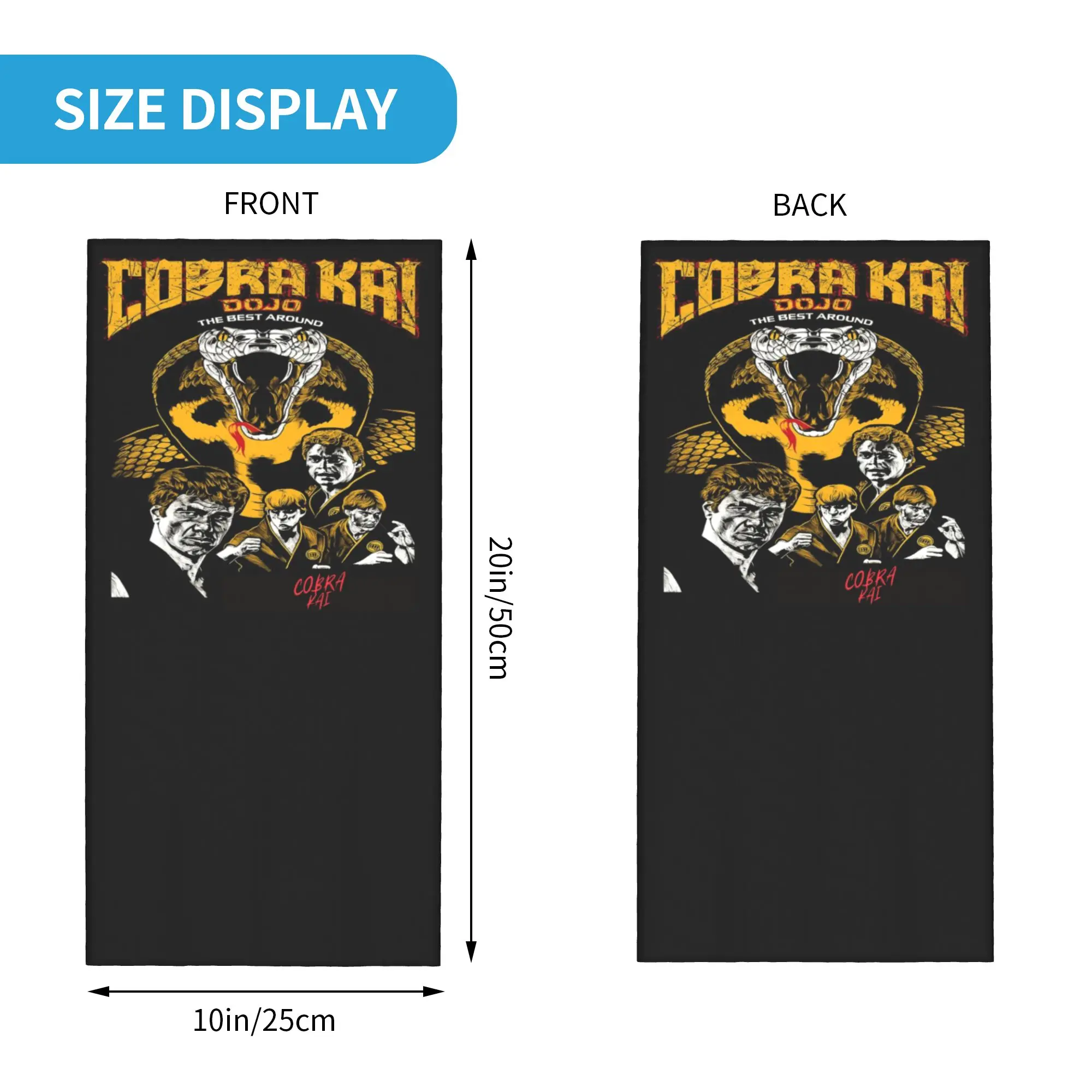 Фото Многофункциональный бафф-бандана Cobra Kai с защитой от УФ-излучения для мужчин и женщин, головной убор в стиле The Karate Kid, тубус-балаклава №2