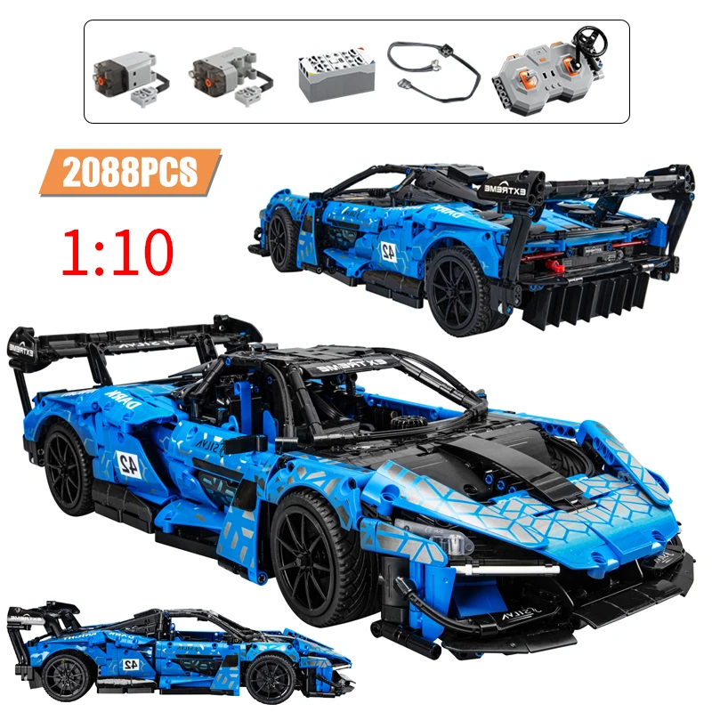 

2088Pcs LED Lights Remote Control Sports Racing Car Building Blocks City RC Drift Vehicle Bricks Toy For Children Gift