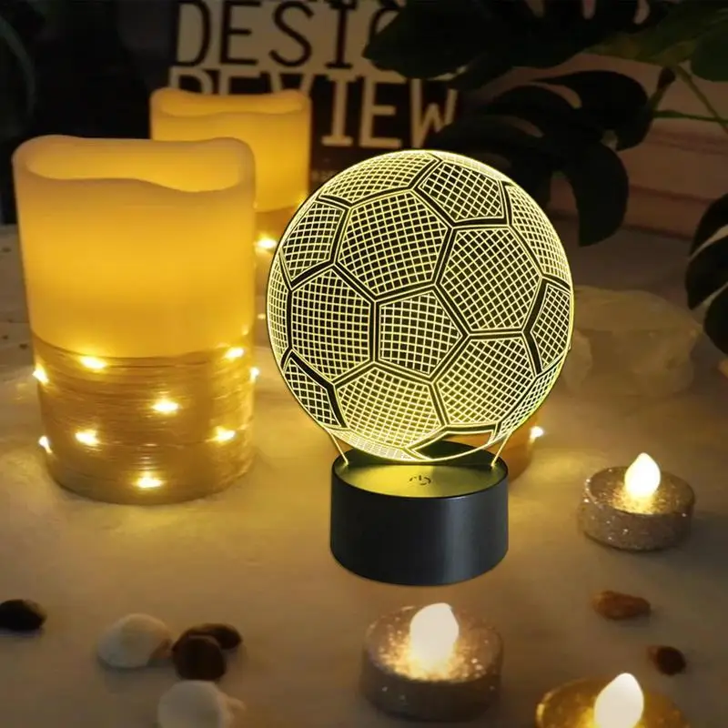 

Soccer 3D Night Lamp Bedside Night Lamp Atmosphere Light Toddler Baby Night Light Tabletop Decor For Bedroom Bathroom Kitchen