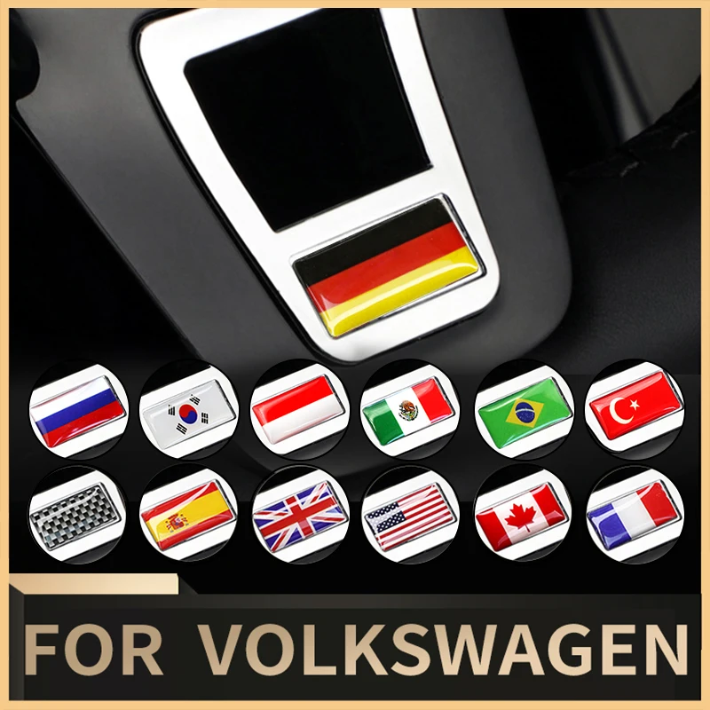 

Car Emblem Steering Wheel Cover Sticker For Volkswagen VW Golf Polo Passat CC Tiguan Rline Jetta Atlas Bora Touran Lavida Sharan