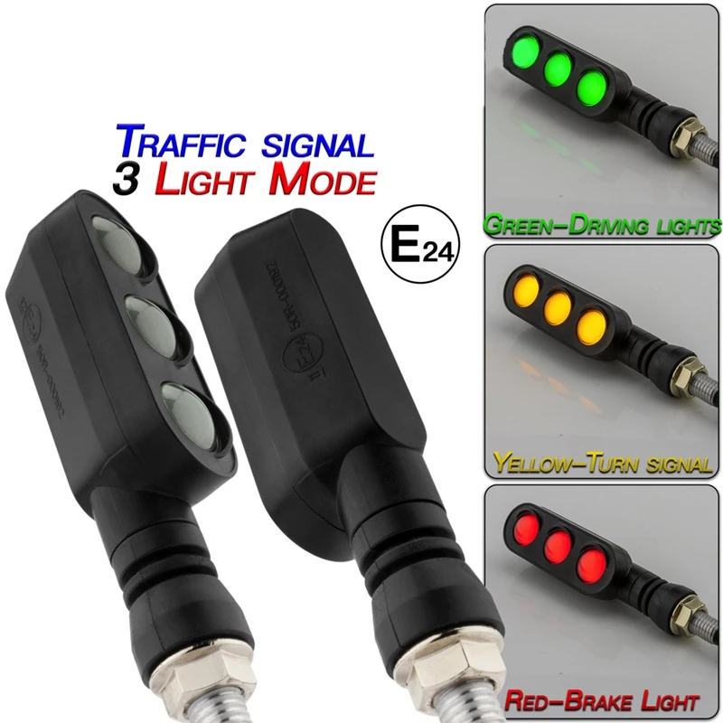 

Motorcycle Daytime Running Light Modification LED There-Color DRL Turn Signal Light Brake Light