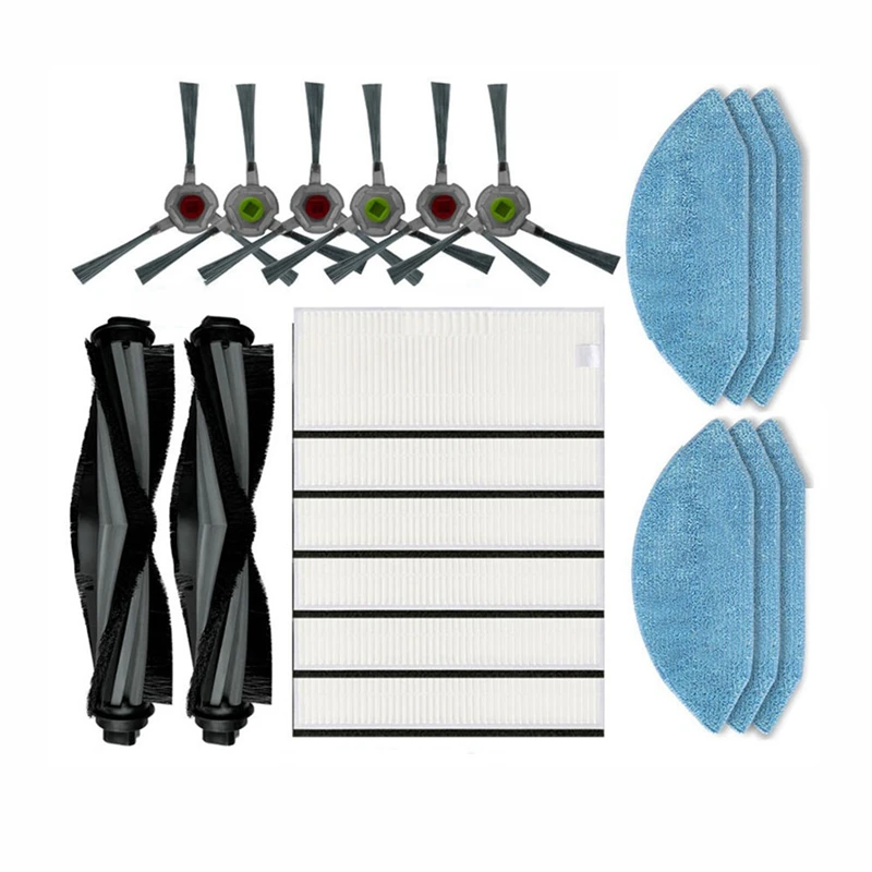 

For Ecovacs OZMO U2 / DGN22 Robot Vacuum Cleaner Main Brush Side Brush Hepa Filter Mop Cloth Replacement