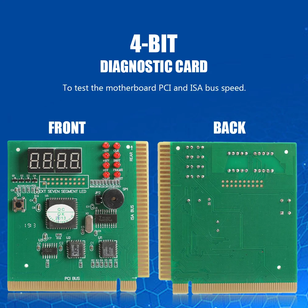 

4-Digit PC Analyzer Computer Diagnostic Post Card Motherboard with LED LCD Display Fault Tester for ISA PCI Bus Main Board