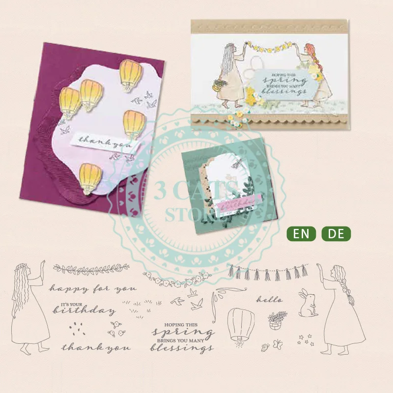 Купи MP670 2023 New Girl Rabbit Metal Cutting Dies And Stamps For Diy Handmade Paper Card Decoration Photo Album Scrapbooking Craft за 103 рублей в магазине AliExpress