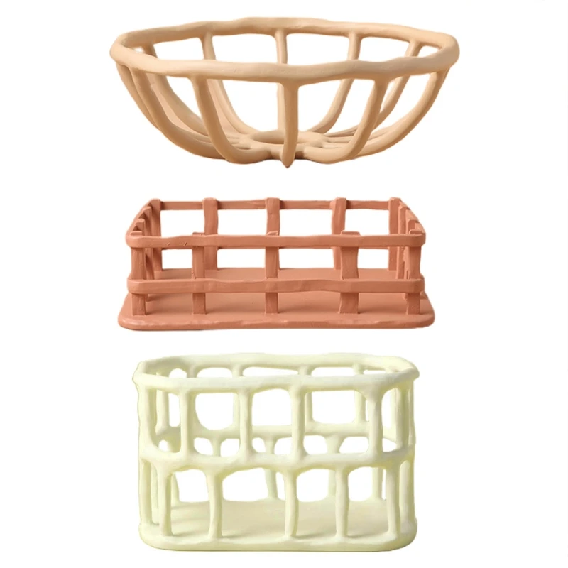 

for Creative Hollow Fruit Storage Basket Dessert Organizer Plate Bread Serving Handcrafted Tray Platter Retro Classic Decor