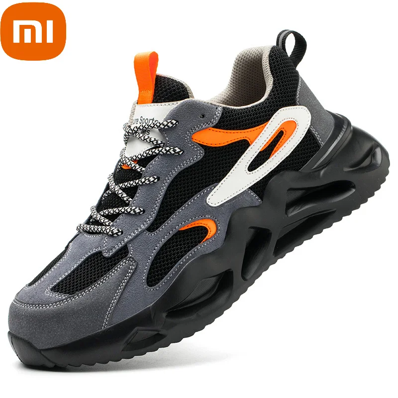 

XIAOMI Men Safety Shoes Steel Toe Cap Men Sport Shoes Indestructible Protective Shoes Puncture-Proof Work Shoes Men Boots