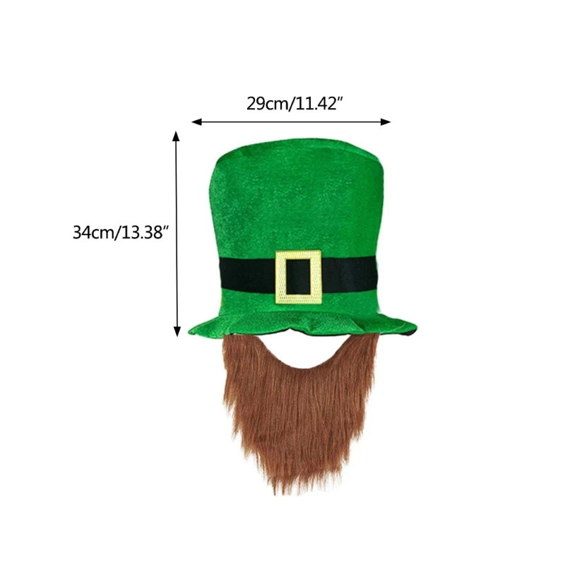 

Зеленая шляпа с бородой, шляпа с изображением лепрекаута, подарок на день лепрекауна, праздник, карнавал вечерние, День Св. Пафокусов T8NB