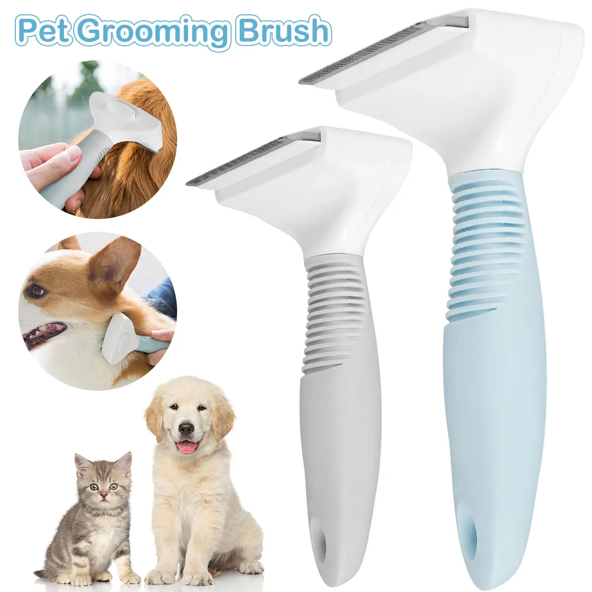 

Self Cleaning Pet Grooming Brush Stainless Steel Bristles Deshedding Tool for Cat Dog Shedding Grooming Pet Cat Hair Remover