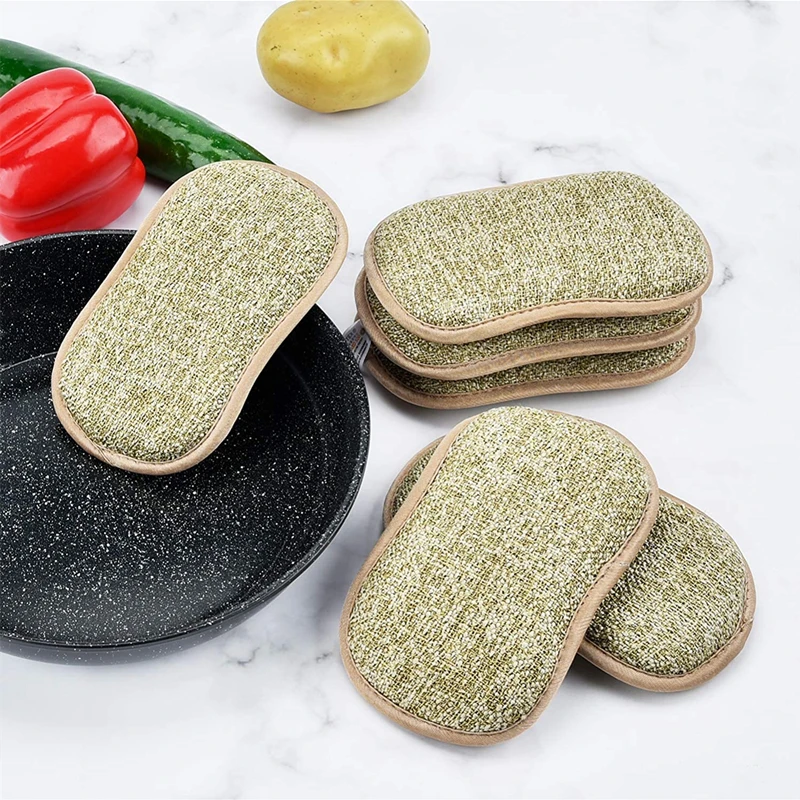 

10pcs Household Magic Sponge Kitchen Cleaning Brush Microfiber Scrub Sponges for Dishwashing Kitchen Accessories