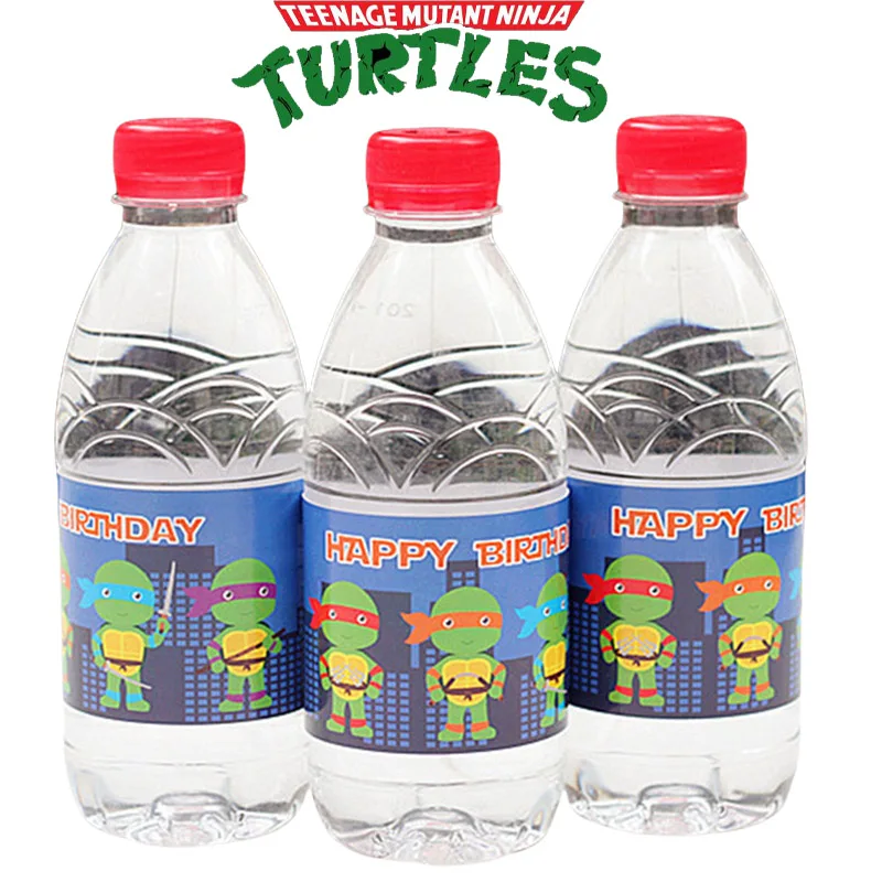 6 шт. наклейки на бутылки в виде черепашек-ниндзя