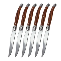 jaswehome 6pcs cutlery steak knives set stainless tableware abs wood grain handle dinner knife fork spoon dishwasher flatware