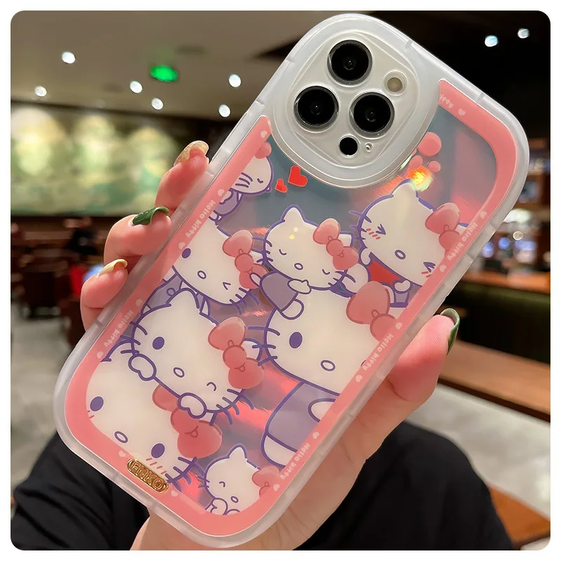 Kawaii Sanrio Iphone чехол Hello Kittys Cinnamoroll аниме силиконовый для телефона Iphone11 12 13 Xr Pro Max