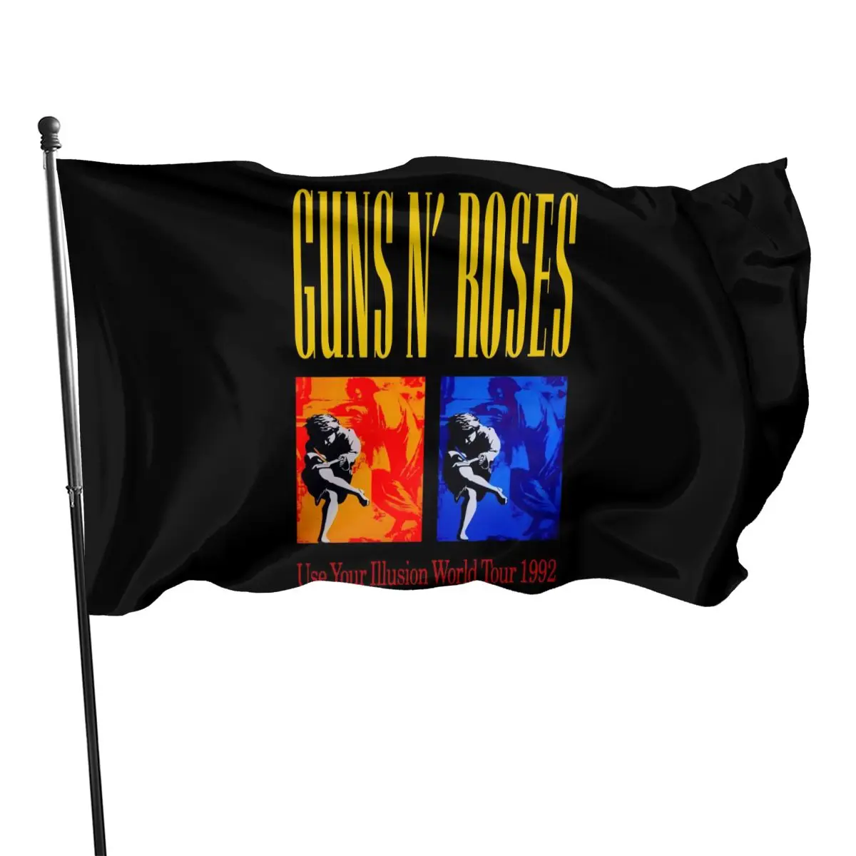 Guns N Roses-Camiseta de algodón con estampado de Guns N Roses, nueva impresión de Hip-Hop, bandera, Use Your Illusion World Tour, S 4Xl Tn789, a la venta