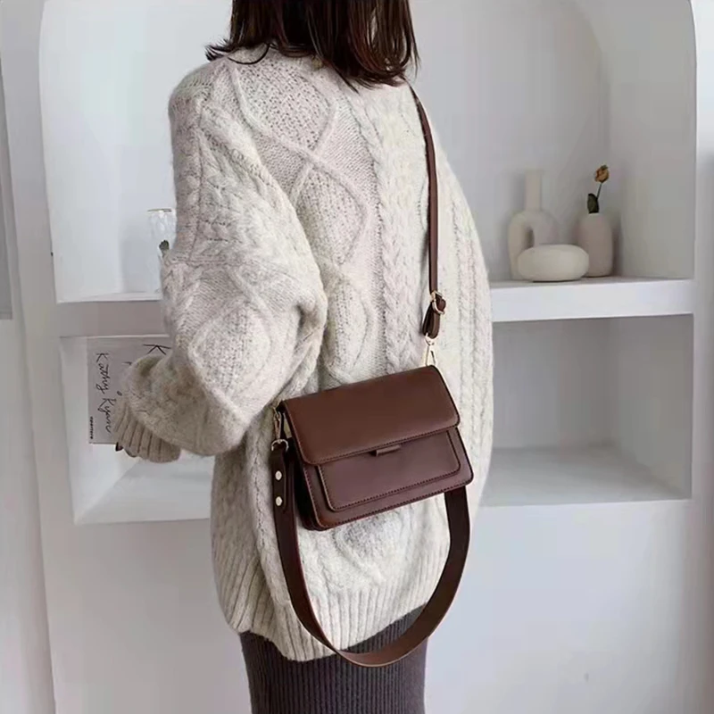 Fashion Women Square Crossbody Bag Solid Color Single-shoulder Bags Casual Female Messenger Handbag Lady Adjustable Strap Bolsos