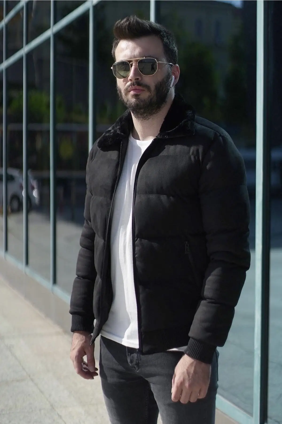 Men's Black Suede Coat