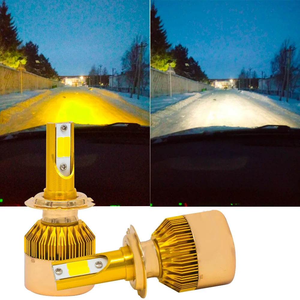 

H7 LED Bulb 3000K 6000K Car Headlight H4 H8 H11 H1 H3 9005 9006 880 881 H27 White Yellow Fog Bulbs Dual Color Headlight