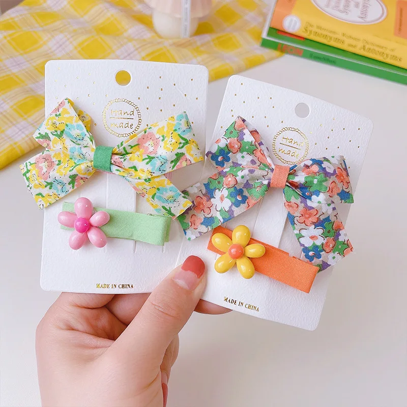 

Children's hairpin floral bow macaroon clip baby clip girl hair accessories set