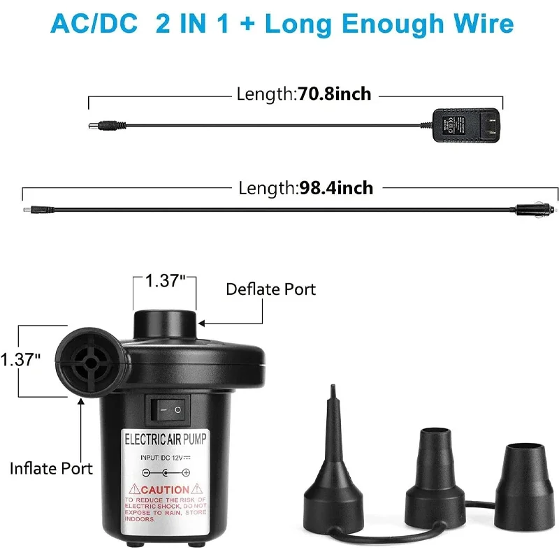 Новый портативный надувной насос электрический воздушный матрас для лодки