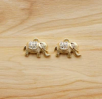20pcslot matt gold elephant with rhinestones charms pendants for diy earrings jewellery making findings accessories