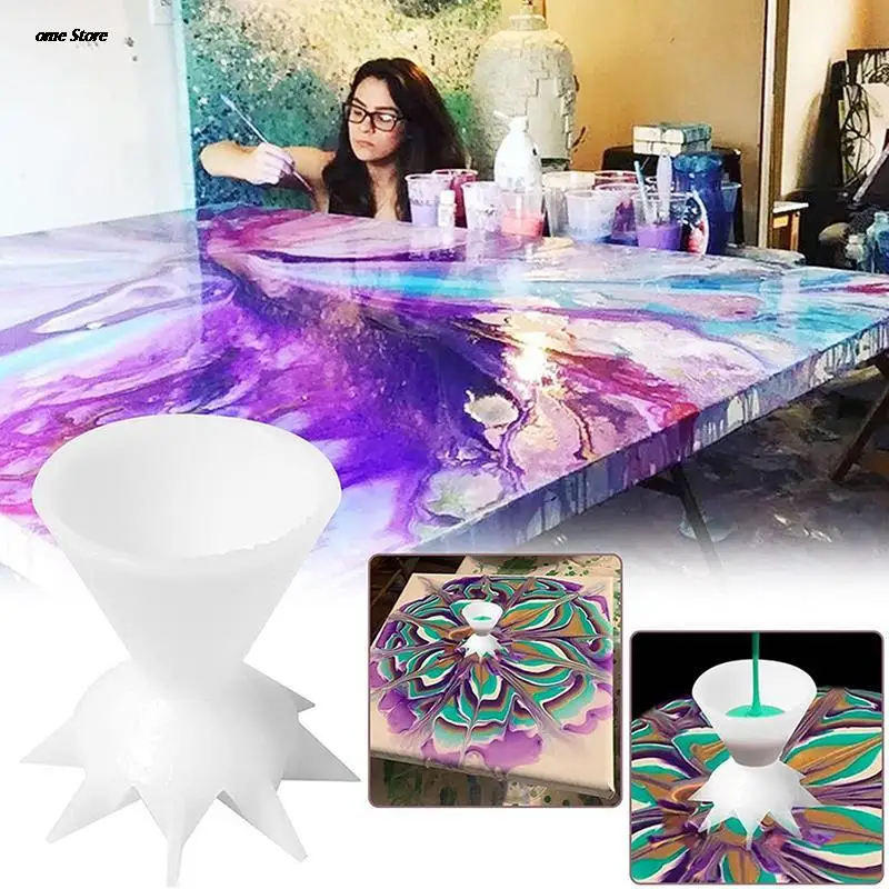 Paint Pouring Split Cup For Acrylic Painting Pouring Mini 7-Leg Funnel Split Cup Reusable Easy To Use For Flower Pattern Paint