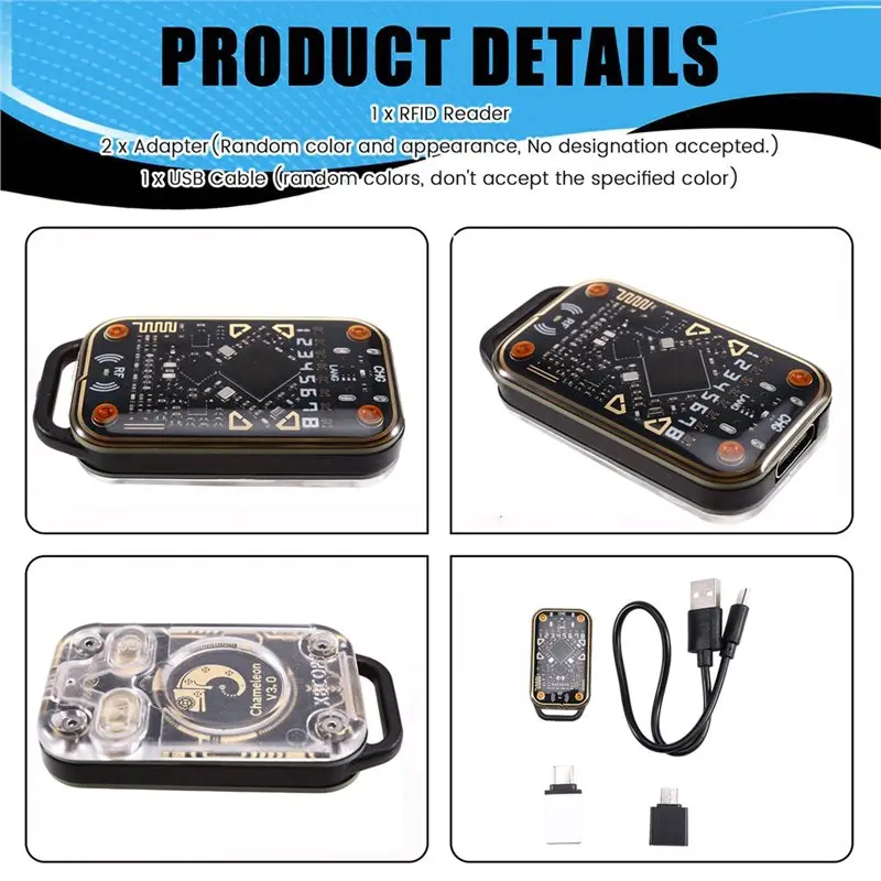 Фото Эмулятор RFID-чипов A25P Chameleon V3.0 + 4 брелока XUID, 125 кГц, 13,56 МГц, дубликатор ID/IC смарт-карт, копировщик меток №4