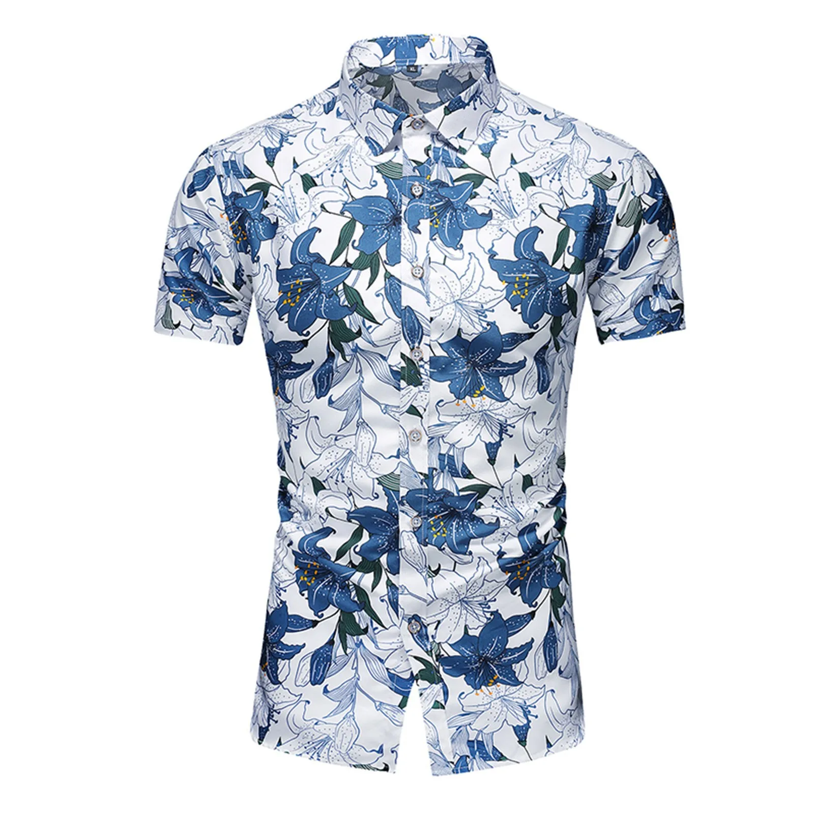 

Мужская Летняя гавайская рубашка с цветочным 3d принтом, пляжные Модные топы с короткими рукавами, футболка, Мужская блузка