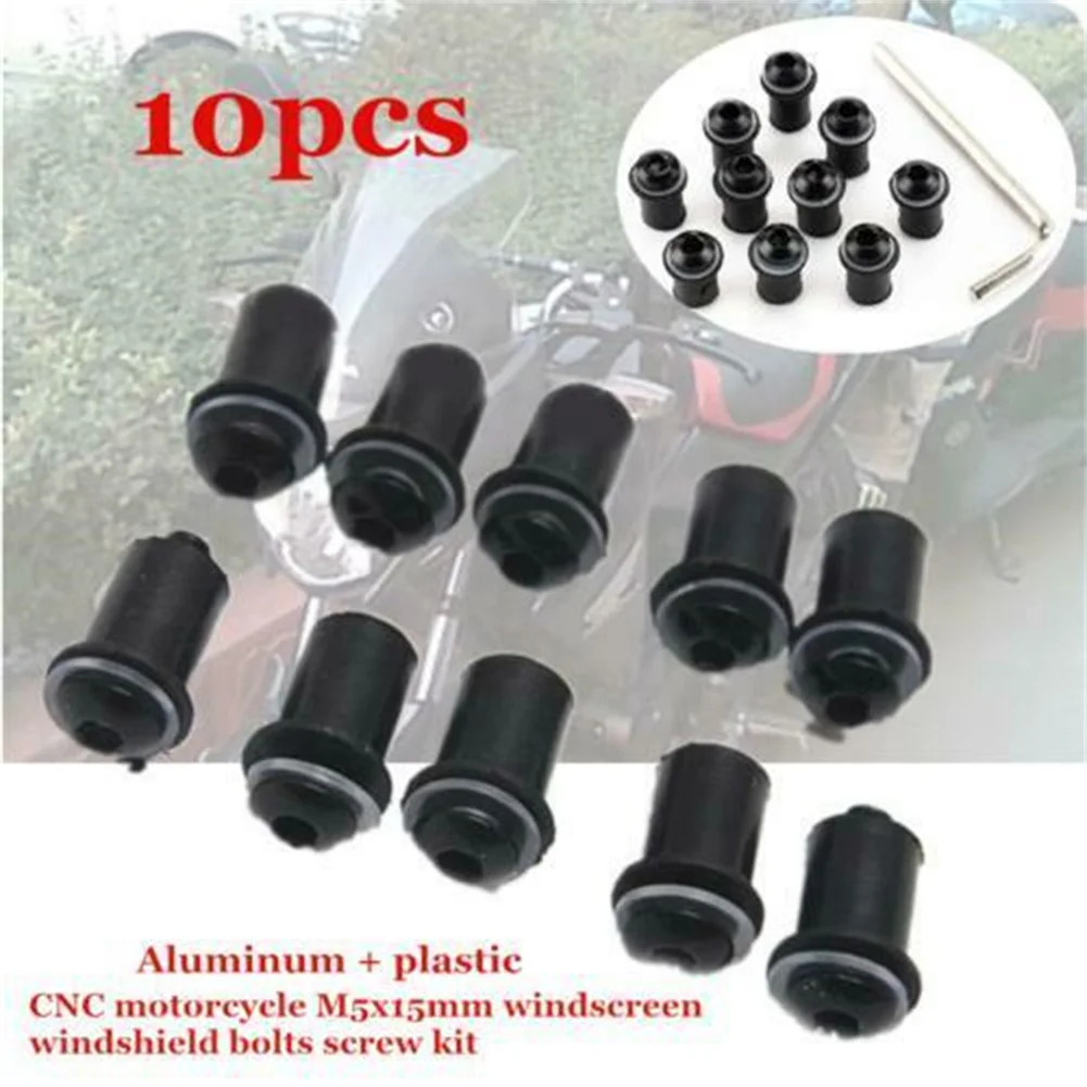 

10x M5 Motorcycle Windscreen Windshield Fairing Screen Nut Bolt Screw Strength Corrosion Resistant Motorcycle Parts