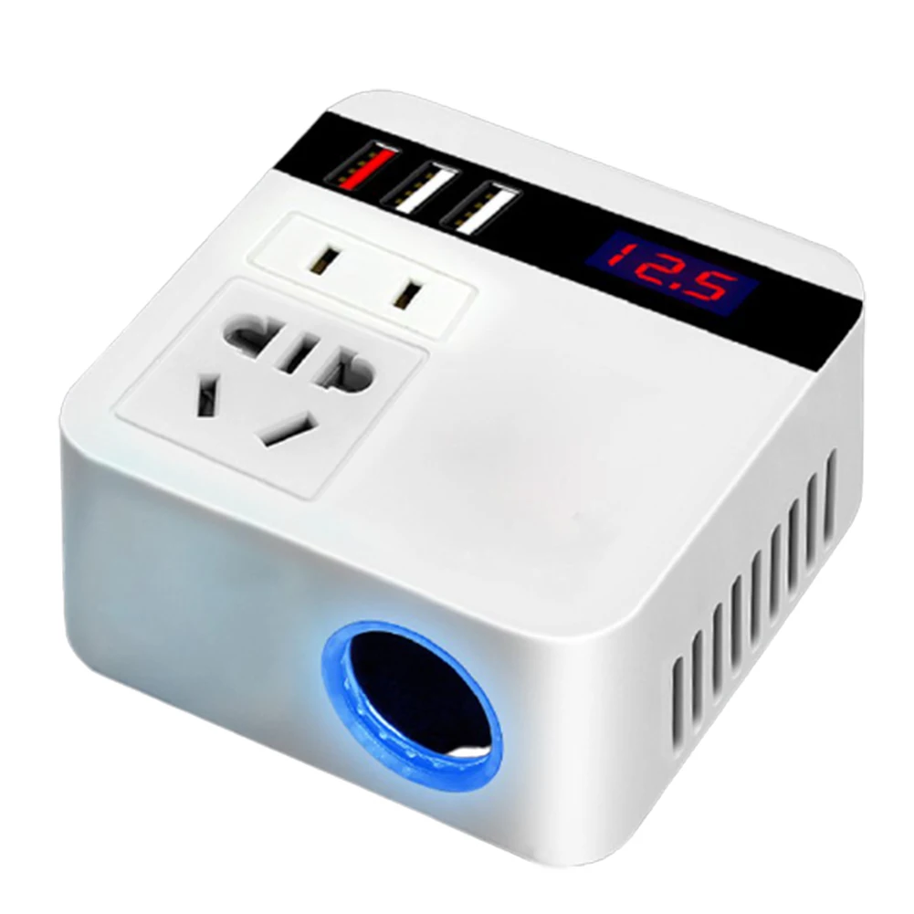 

Buses Large Buses Car Inverter Charger 100W 12V/24V DC To 110V/220V 3 USB