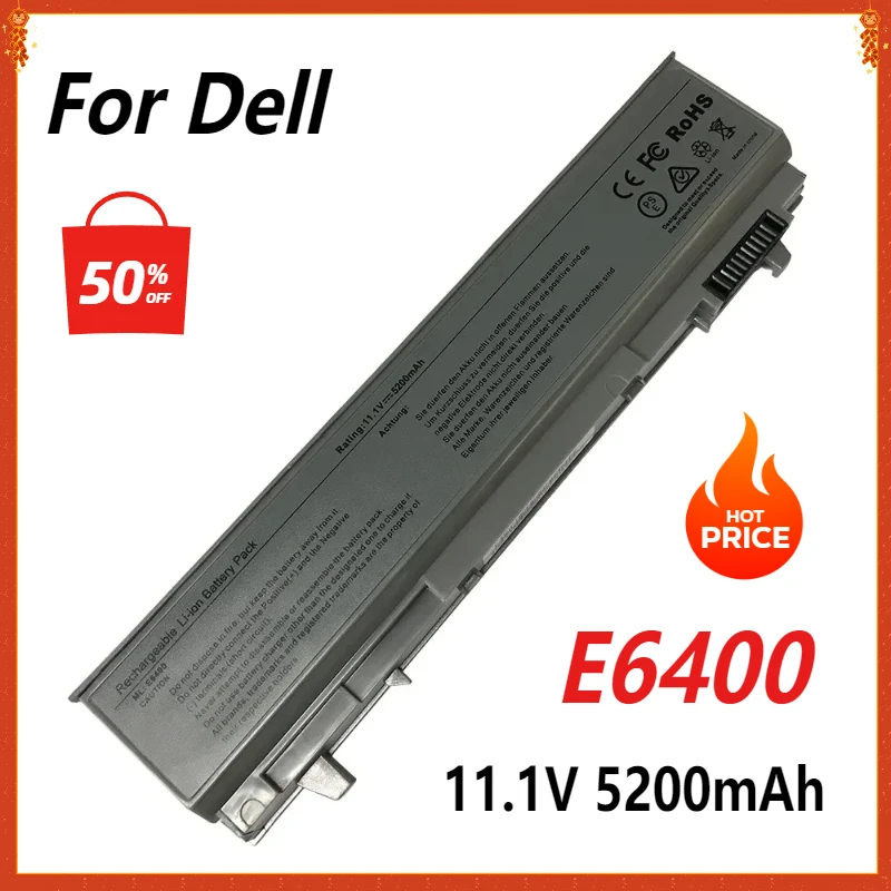Аккумулятор для ноутбука DELL Latitude E6410 E6500 E6510 E6400 M2400 M4400 M6400 PT434 W1193 KY477 U844G 6 ячеек