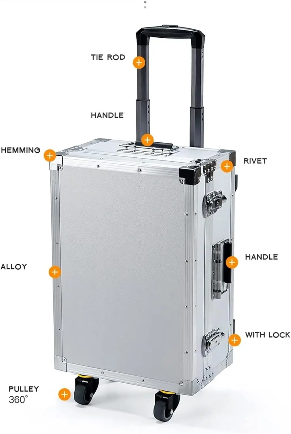 Портативная вертикальная тележка ящик для инструментов алюминиевый жесткий с