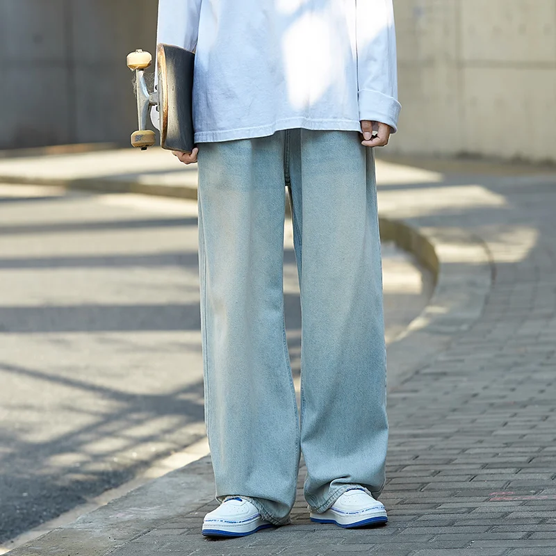 Baggy Jeans Men's Fashion 3 Colors Oversized Wide Leg Jeans Men Streetwear Hip Hop Loose Straight Denim Pants Mens Trousers