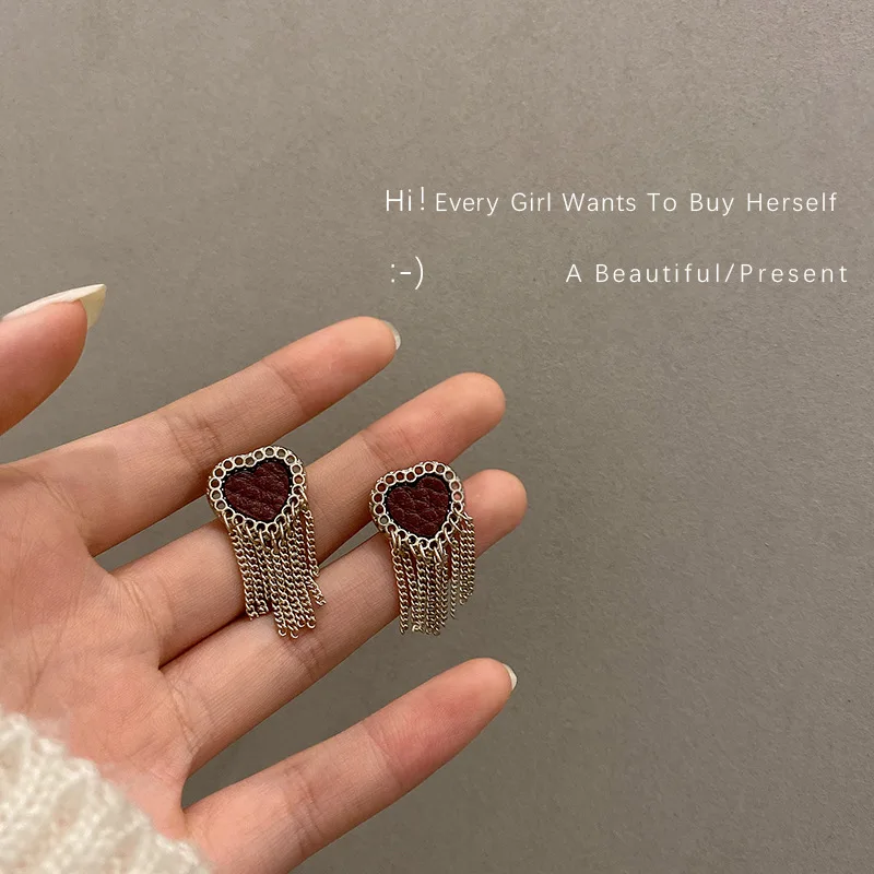 Simple Love Tassel Earrings Female 2022 New Fashion Korean Jewelry Temperament Girls Daily Wear Earrings