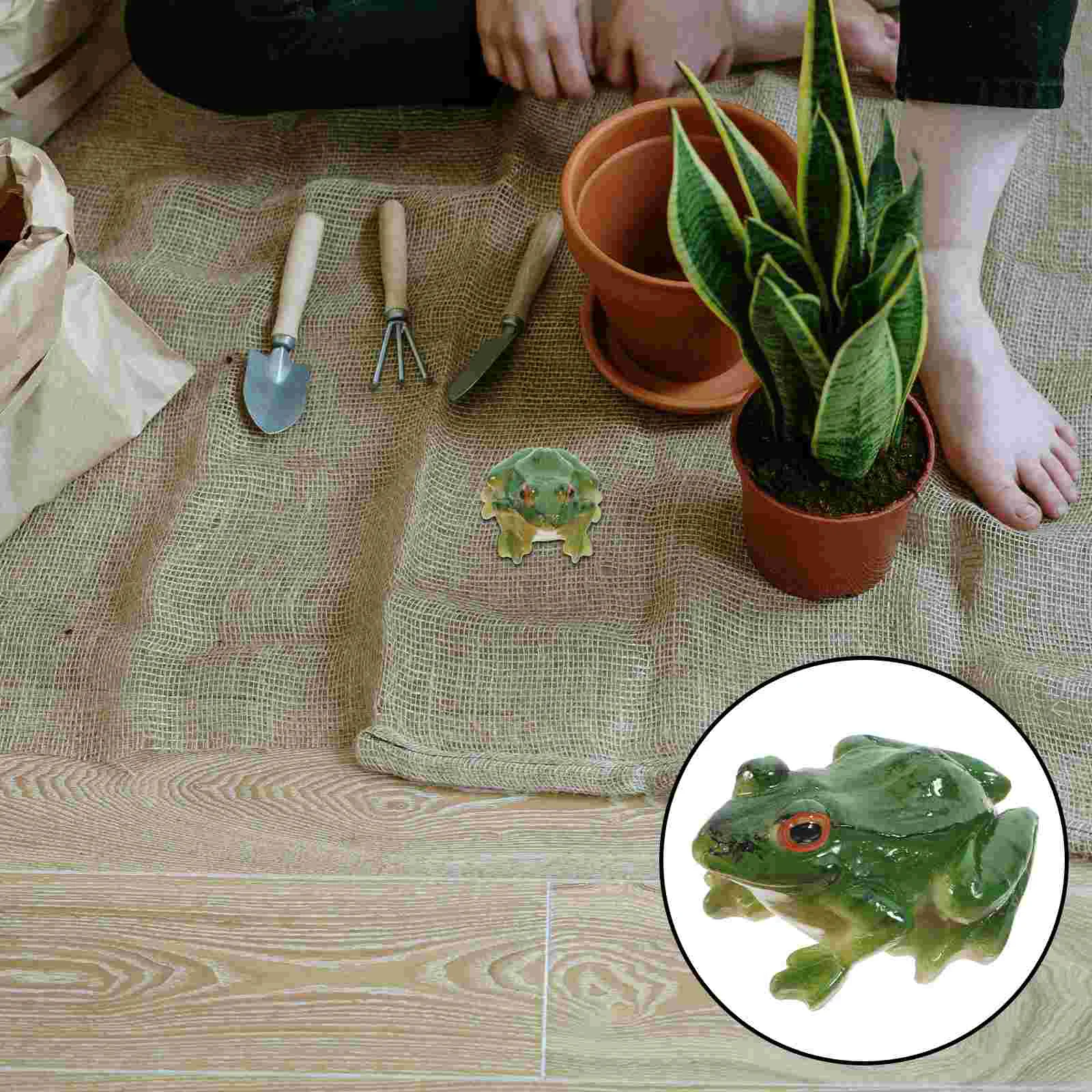 2 шт. микропейзаж имитация лягушки орнамент украшение из смолы миниатюрные