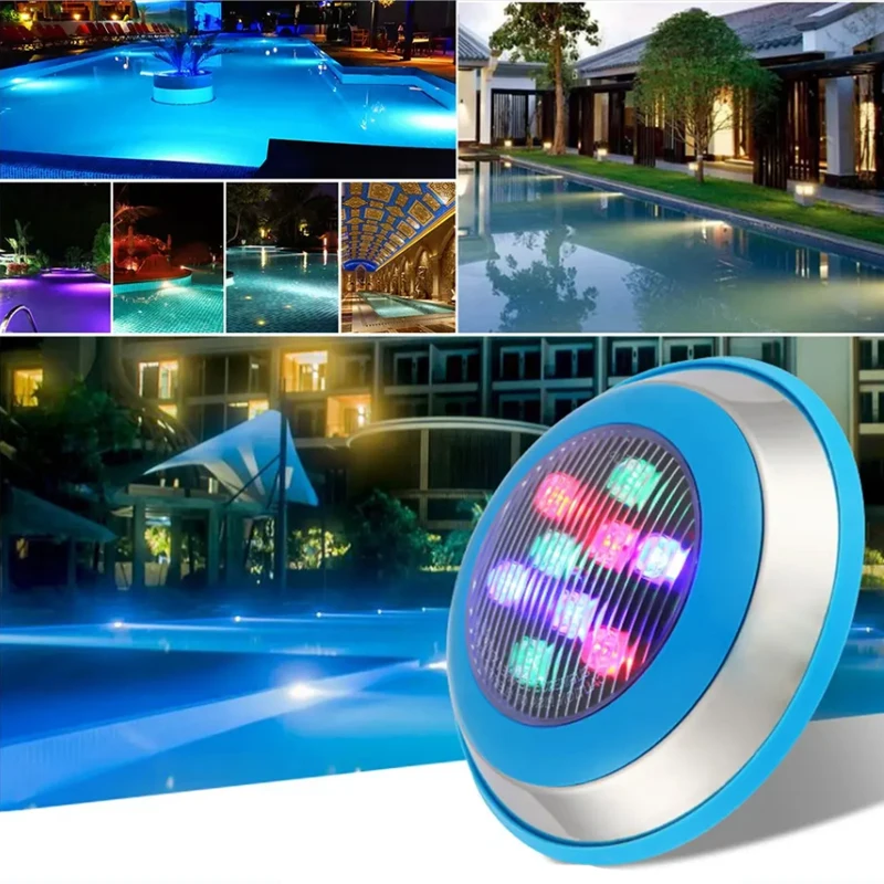 LED Underwater Iighting 18W 36W Wireless Diving Swimming Pool Iights Spotlight Swimming Pool Accessories Frame Swimming Pool