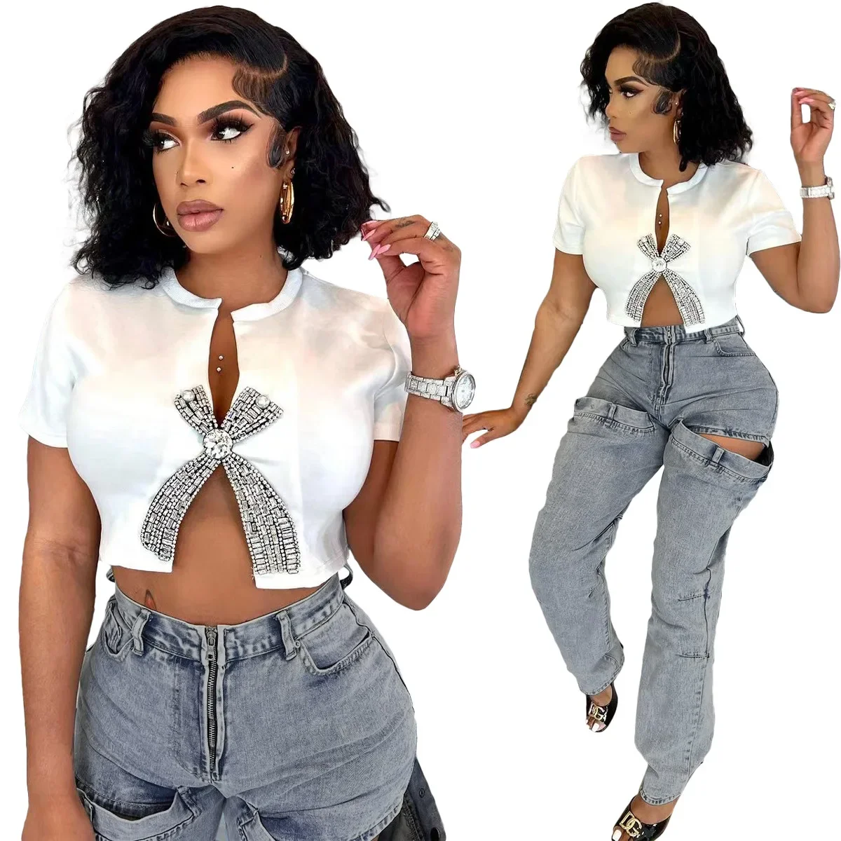 Женские винтажные джинсы брюки из денима до щиколотки со средней посадкой