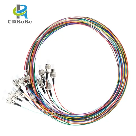 FTTH 12 ядер/1 Лот 12 полноцветных кабелей FC UPC OS1 Pigtails одномодовый ПВХ 0,9 мм оптоволоконный соединительный кабель