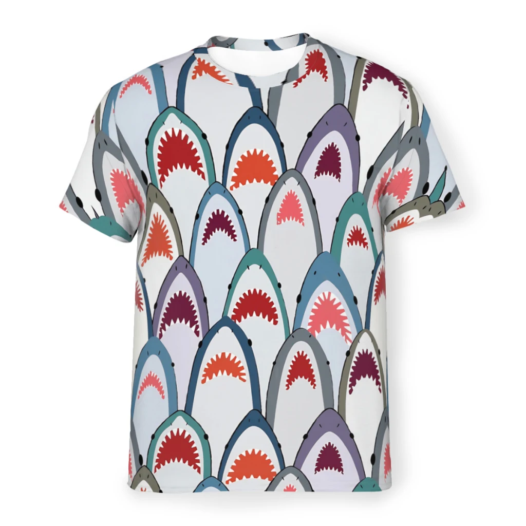 

Футболка мужская из полиэстера с принтом акулы