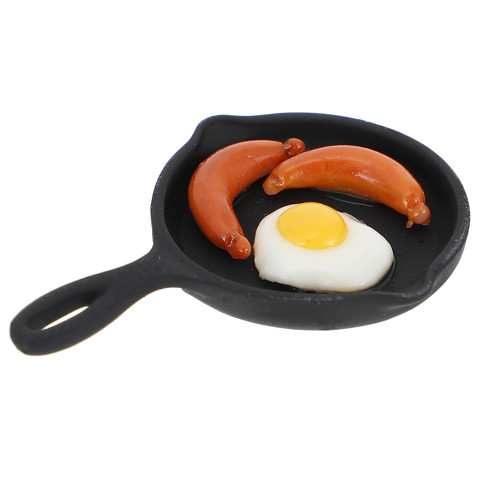

Miniature Pan House Plaything Dollhouse Frying Wok Cooking Bacon Eggs Imitation Cookware Toy